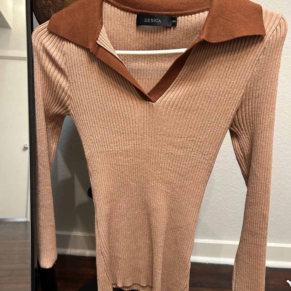 Collared Ribbed cami - Picture 2 of 2